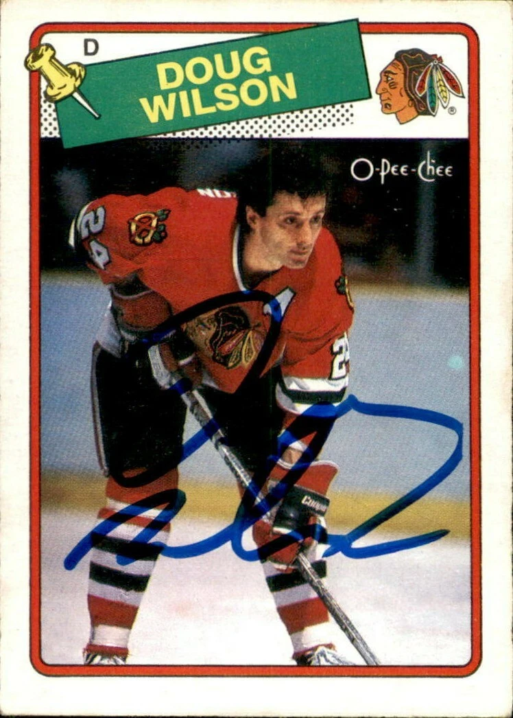 Doug Wilson Signed 1988/89 O-Pee-Chee Card #89 Chicago Blackhawks
