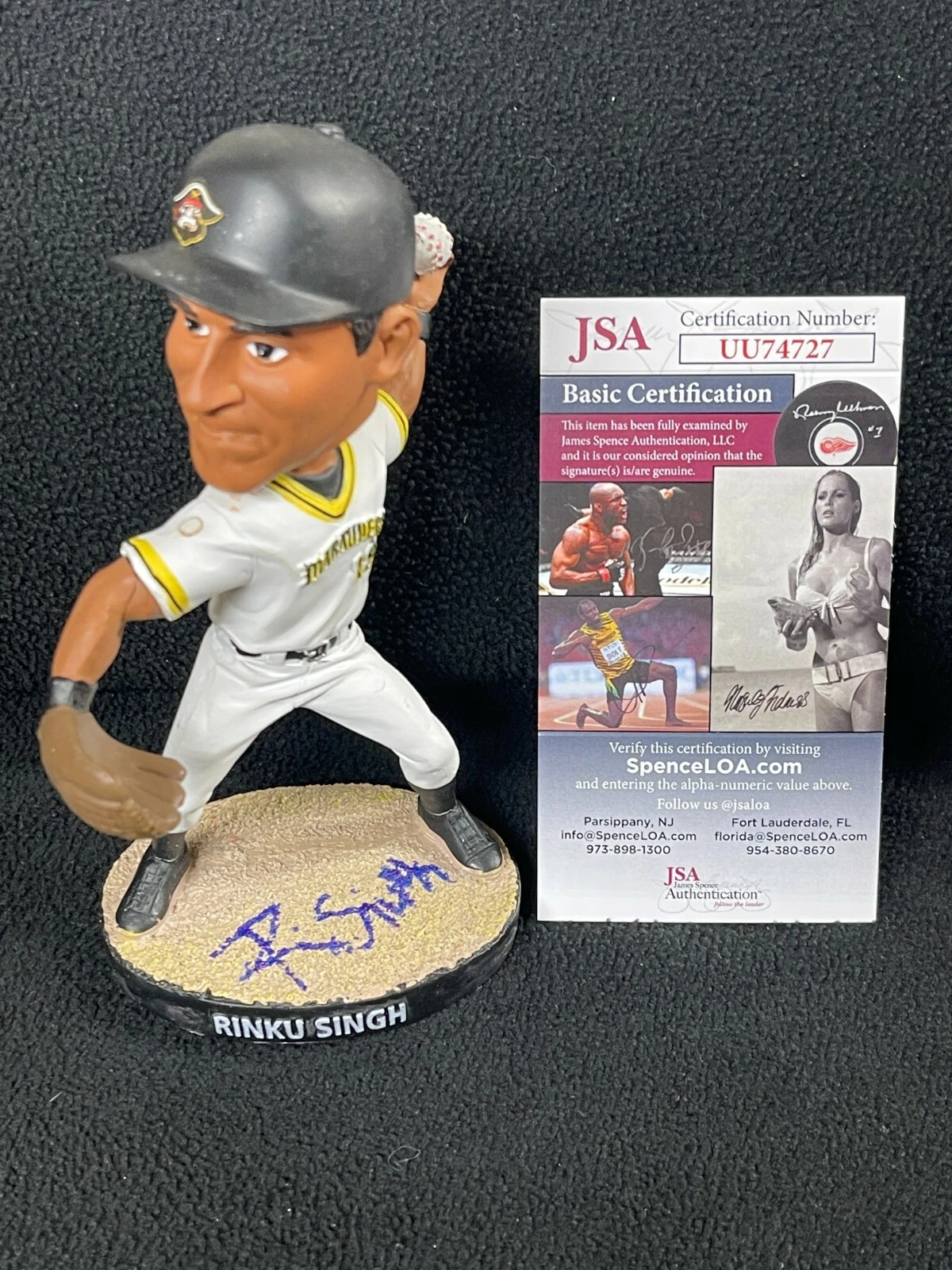 Rinku Singh Signed Bradenton Marauders Bobble Head WWE Veer Mahaan Million $ Arm
