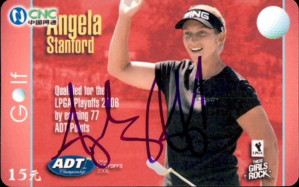 Angela Stanford Signed 2010 CNC Golf Card LPGA
