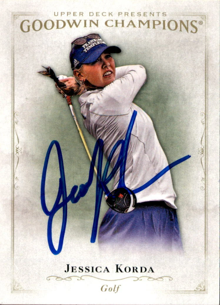 Jessica Korda Signed 2016 UD Goodwin Champions Golf Card #33 LPGA
