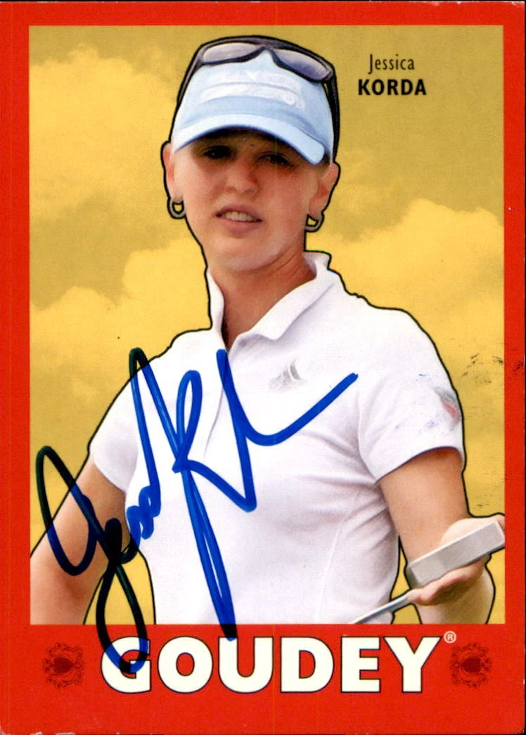 Jessica Korda Signed 2016 UD Goodwin Champions Royal Red Golf Card #29 LPGA
