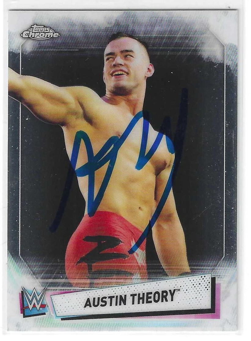 Austin Theory Signed 2021 Topps Chrome WWE NXT Card #74
