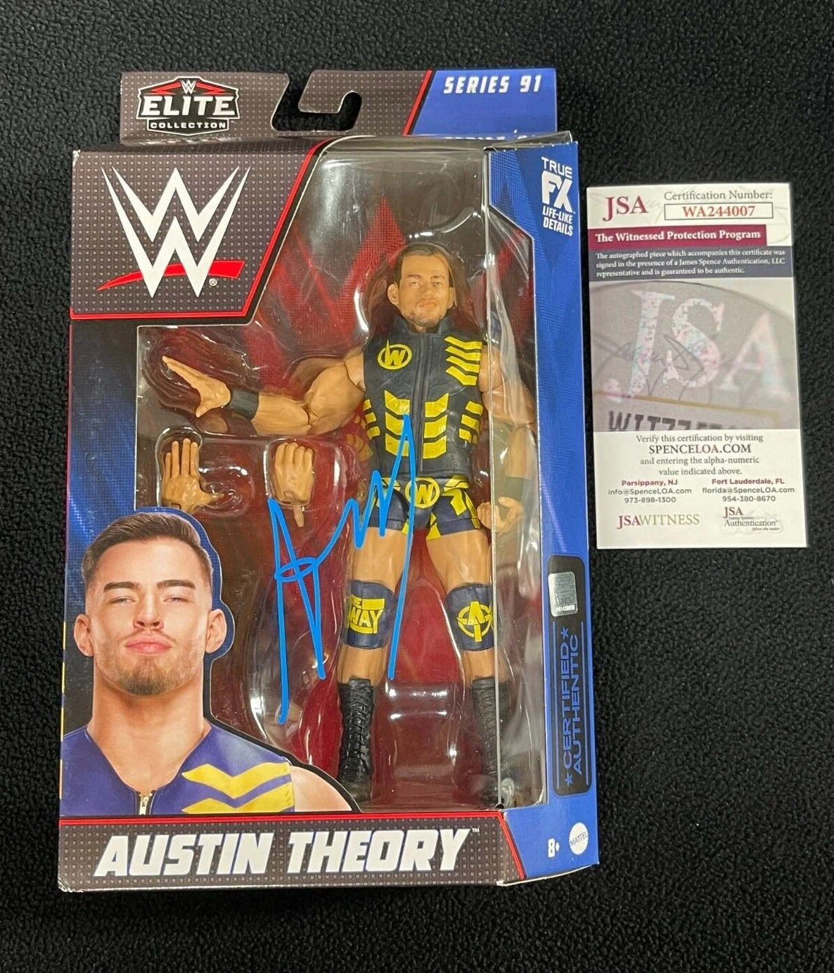 Austin Theory Signed WWE Elite Series 91 'The Way