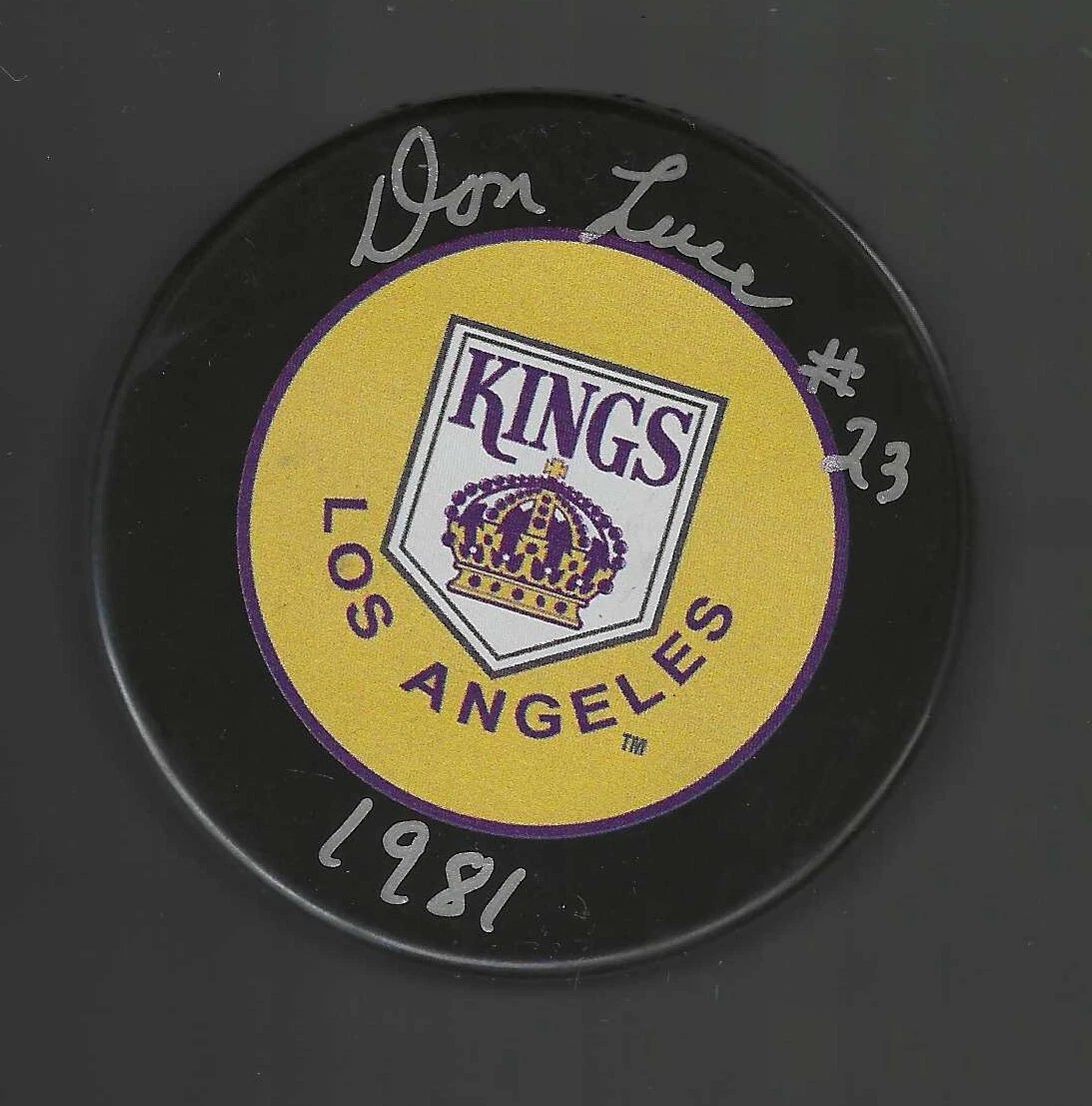 Don Luce Signed & Inscribed Los Angeles Kings Puck LA
