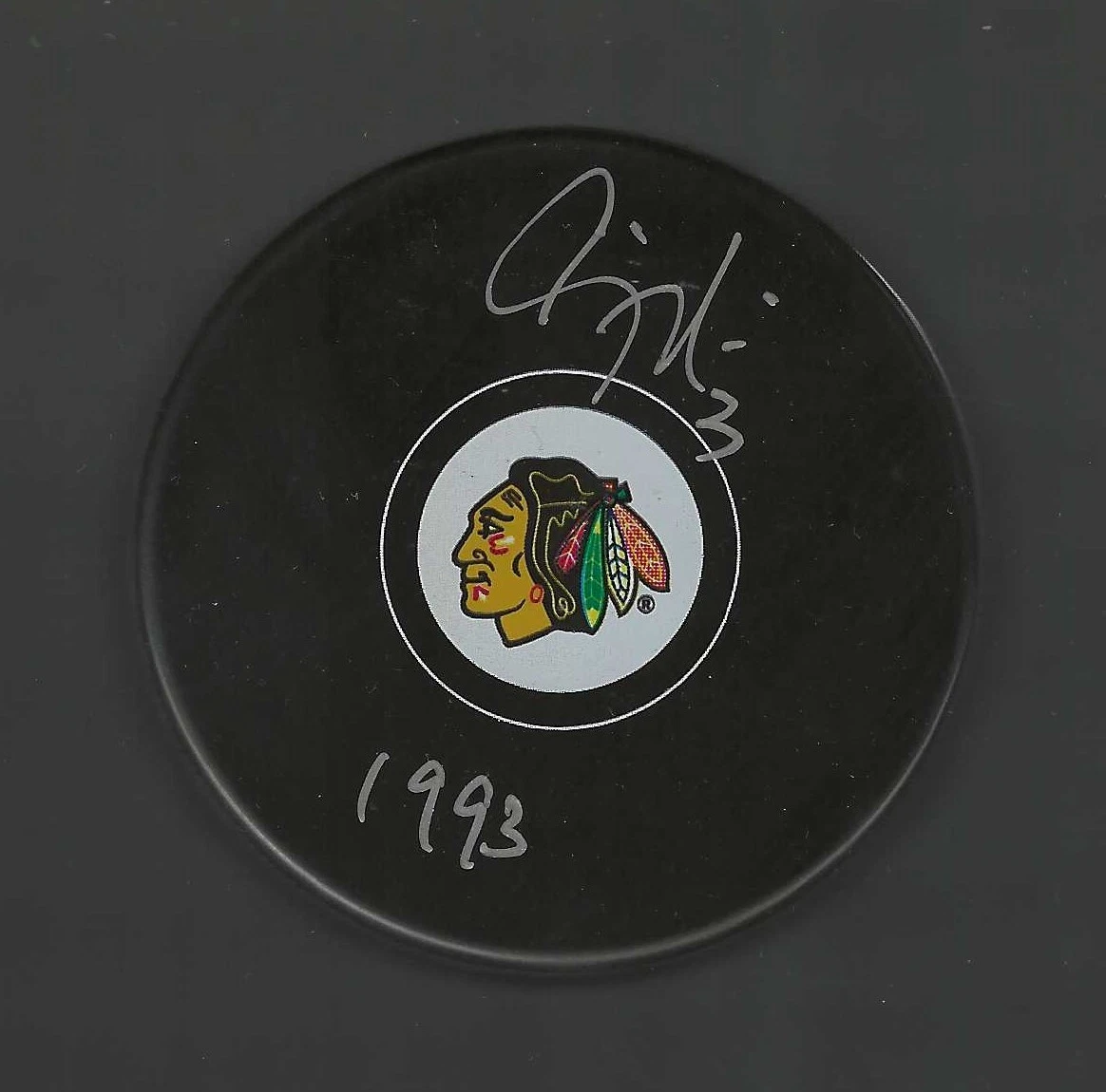 Craig Muni Signed & Inscribed Chicago Blackhawks Puck
