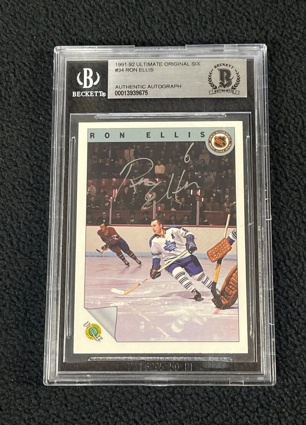 Ron Ellis Signed 1991/92 Ultimate Original 6 Card #34 Beckett Certified Leafs
