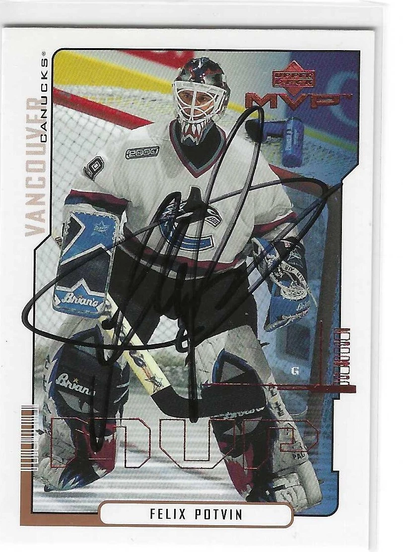 Felix Potvin Signed 2000/01 Upper Deck MVP Card #174 Vancouver Canucks
