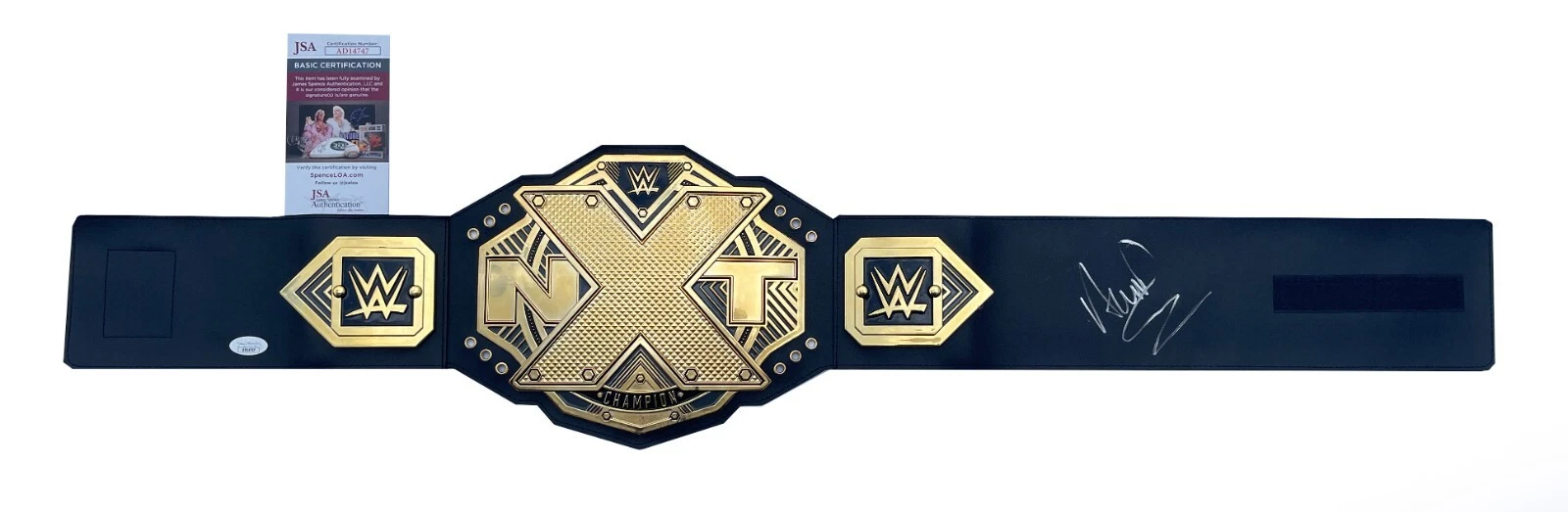 Andrade Signed WWE NXT Championship Toy Belt JSA COA AEW Dynamite Rampage Dark
