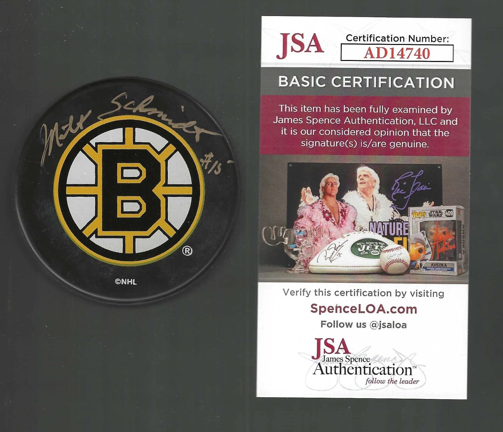 Milt Schmidt Signed Boston Bruins Souvenir Puck JSA COA
