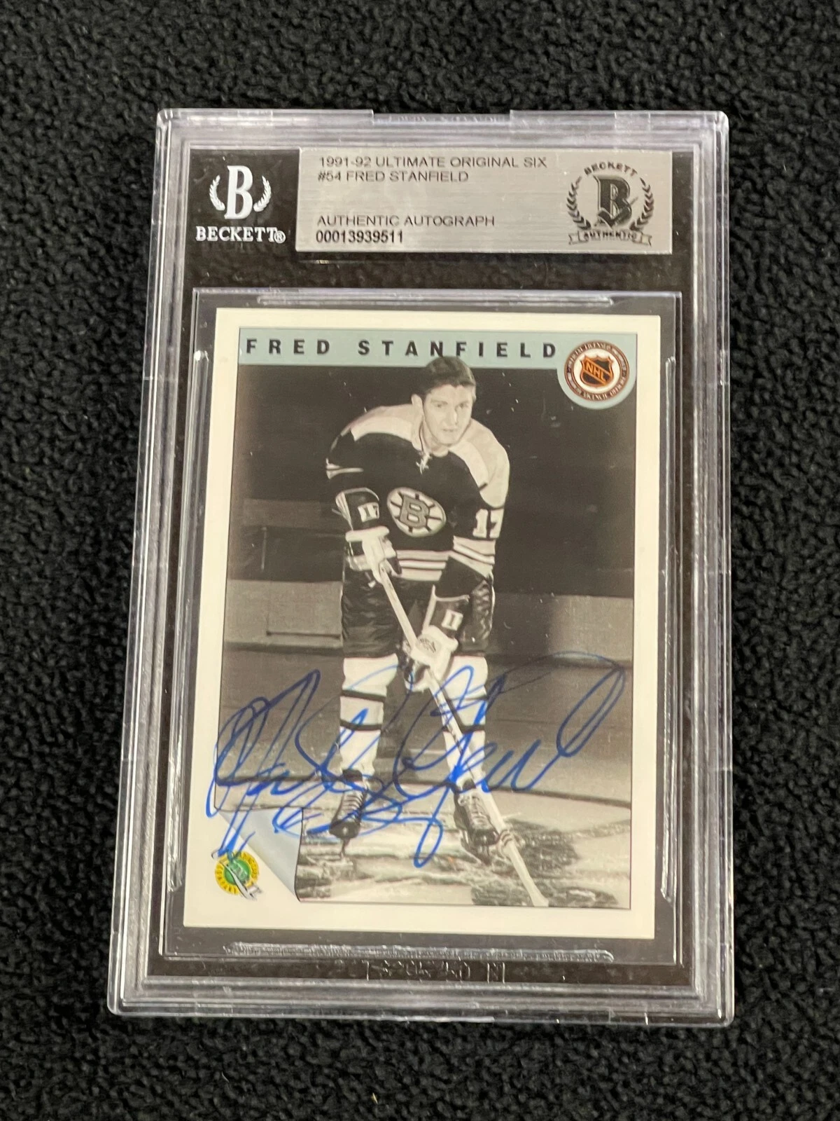Fred Stanfield Signed 1991/92 Ultimate Original 6 Card #54 Beckett Certified
