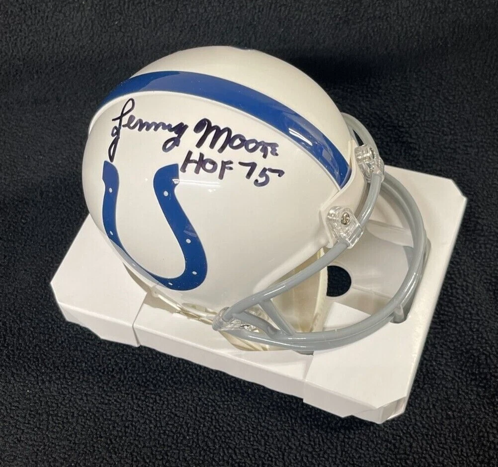 Lenny Moore Signed & Inscribed Baltimore Colts Mini Helmet TRISTAR COA
