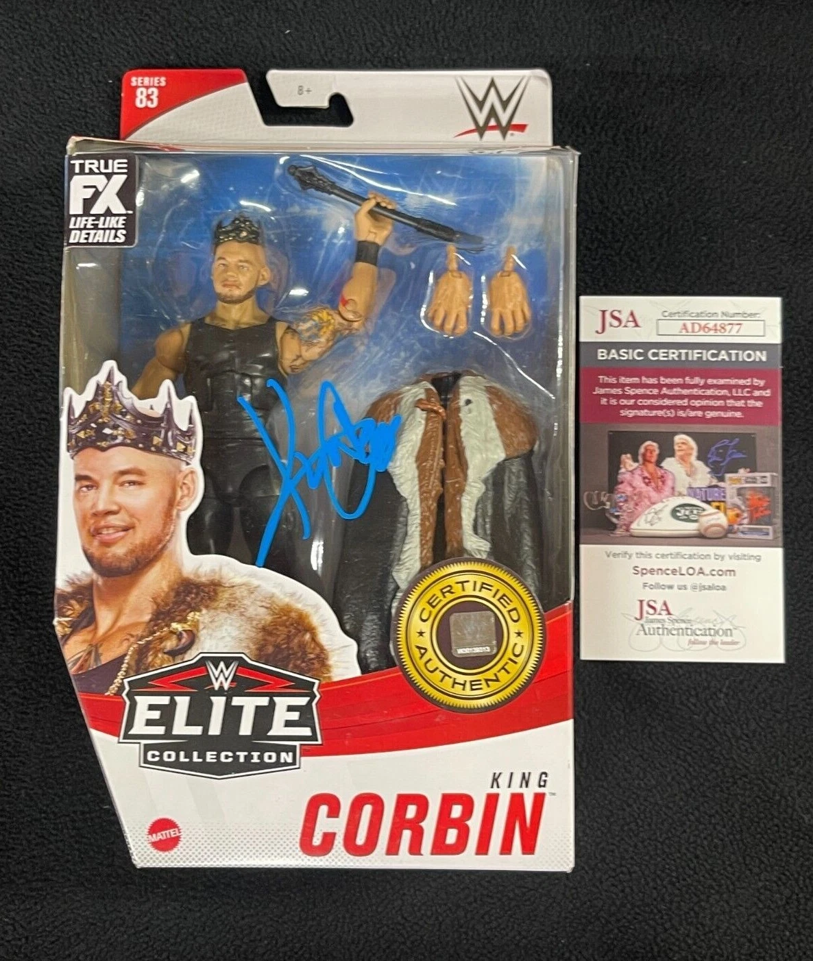 King Corbin Signed WWE Elite Action Figure Series 83 JSA COA Baron Happy
