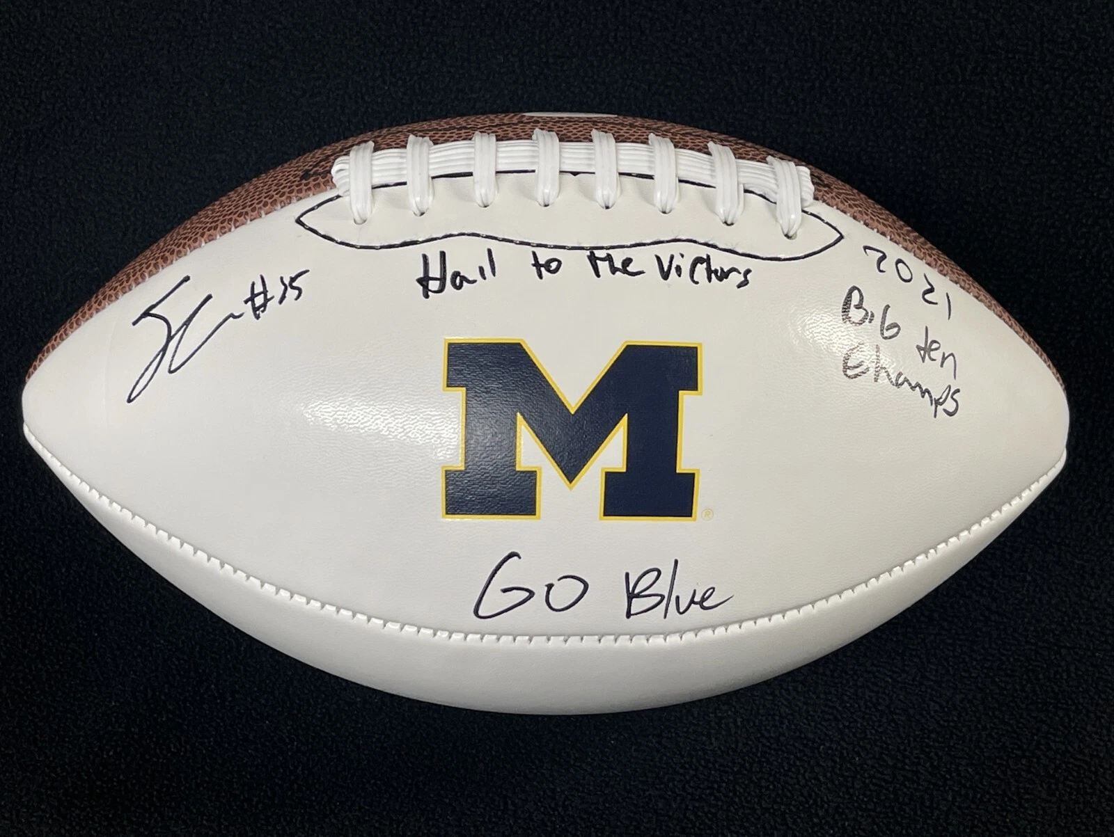 Junior Colson Signed 2021 Big 10 Champs Michigan Wolverines Football JSA COA
