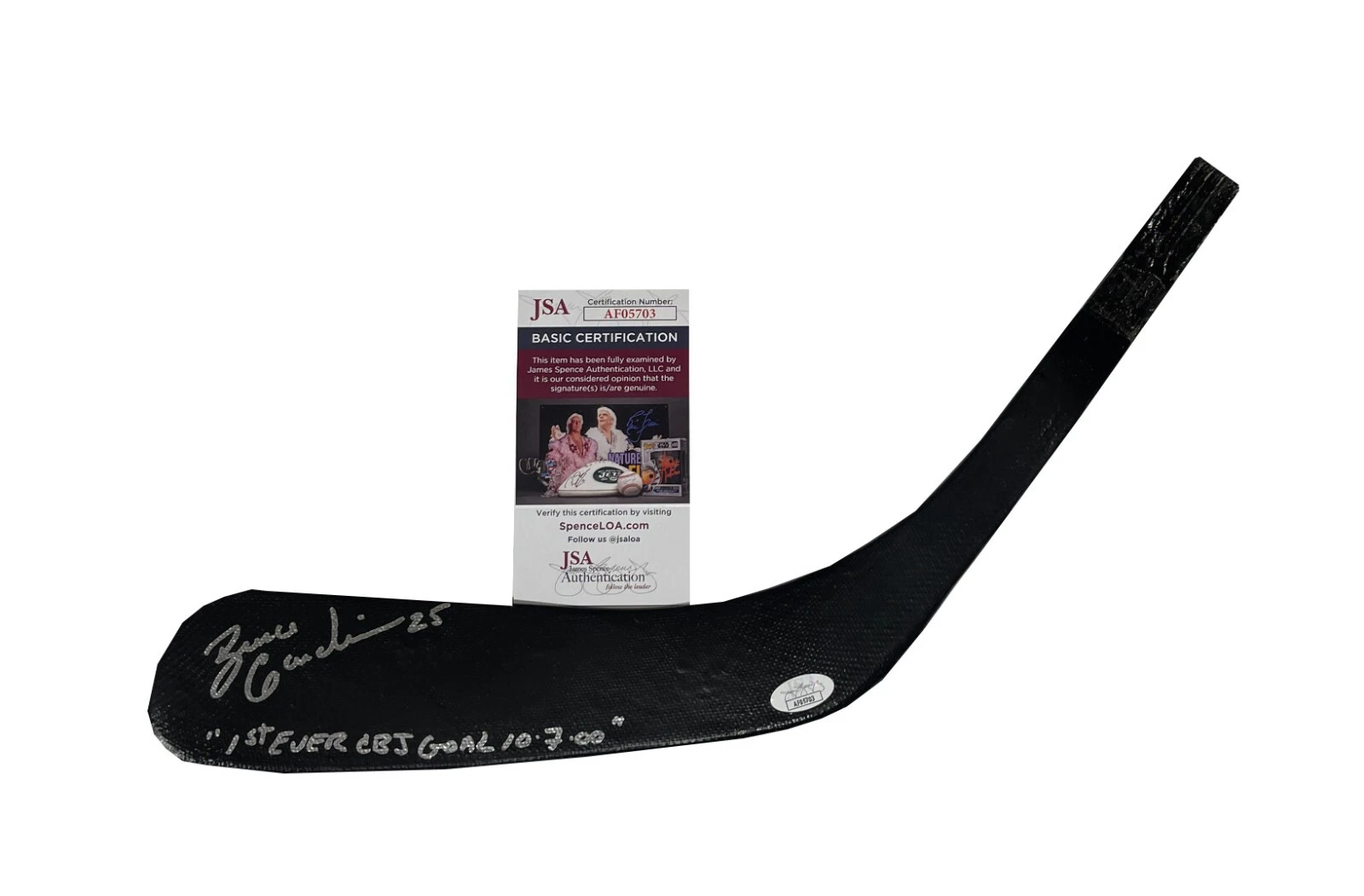 Bruce Gardiner Signed & Inscribed 1st Columbus Blue Jackets Goal Stick Blade JSA
