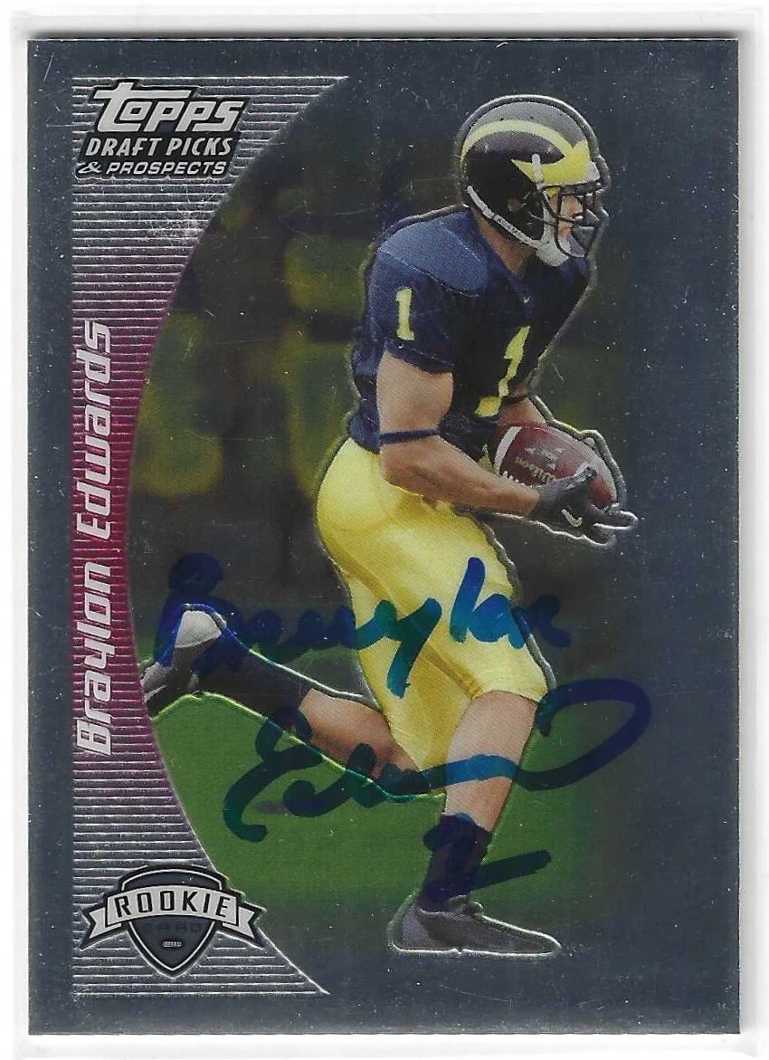 Braylon Edwards Signed 2005 Topps Chrome Rookie Card #149 Michigan Wolverines
