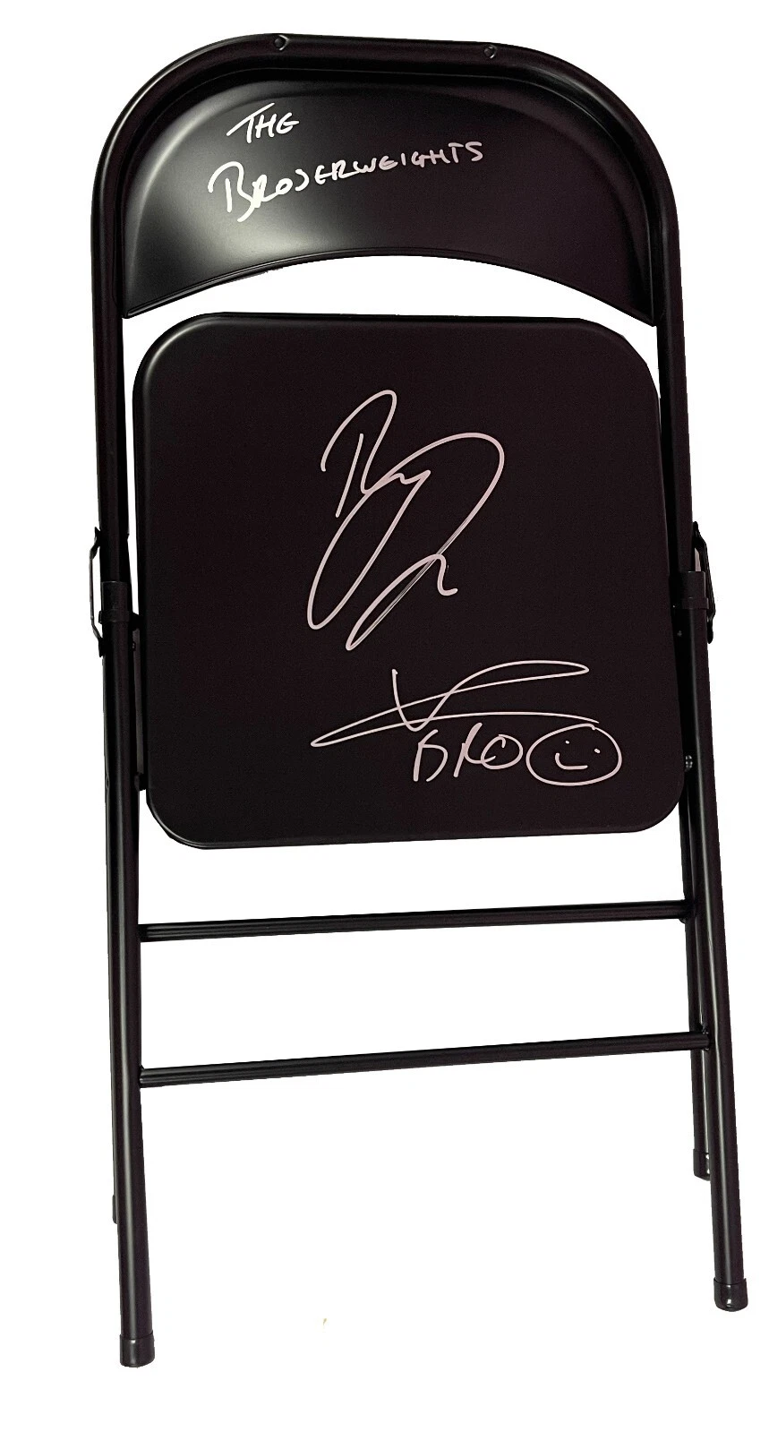The Broserweights Matt Riddle & Pete Dunne Signed Steel Chair WWE NXT JSA COA
