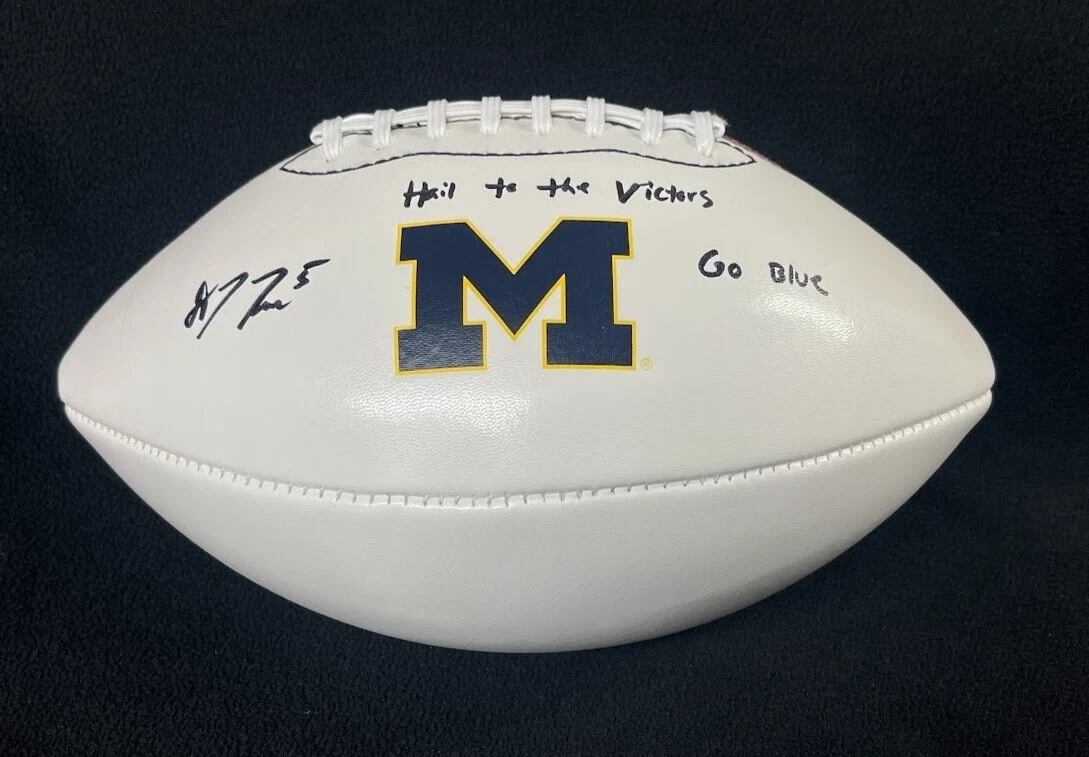 D.J. Turner Signed & Dual Inscribed Michigan Wolverines Football JSA COA
