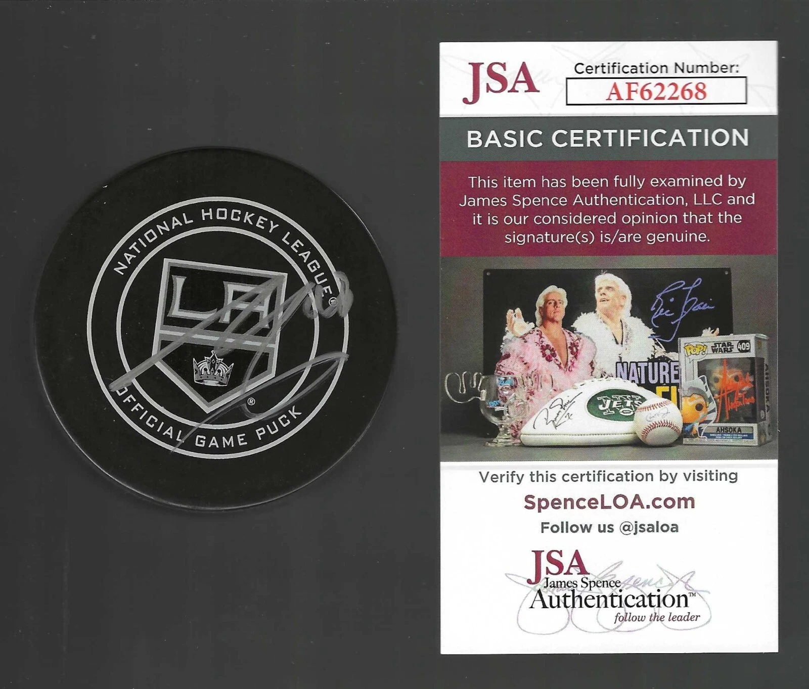 Brendan Lemieux SignedLos Angeles Kings Official Game Puck JSA COA
