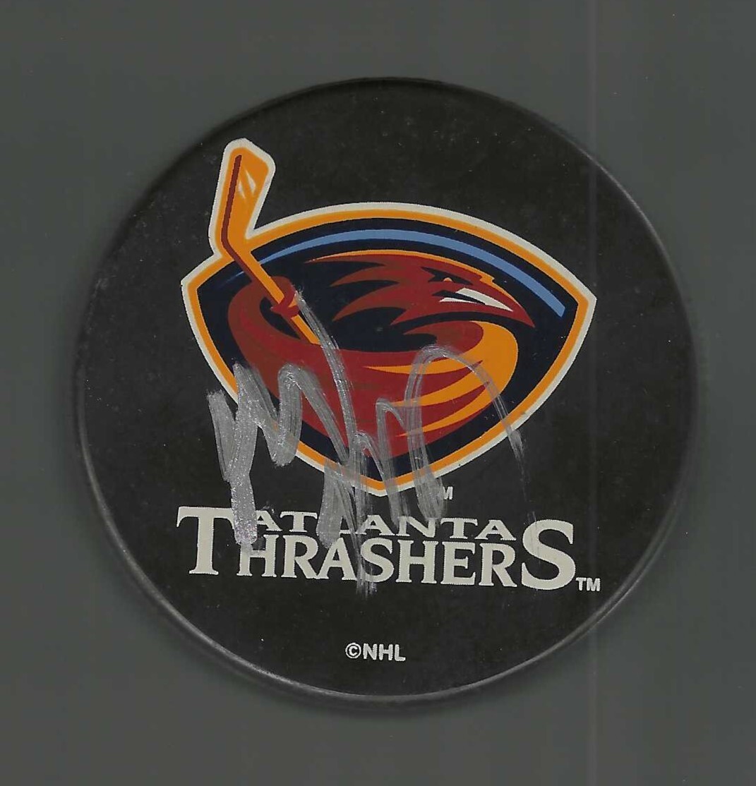 Gord Murphy Signed Atlanta Thrashers Souvenir Puck
