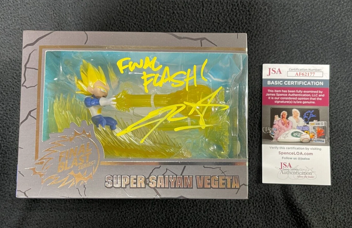 Chris Sabat Signed Inscribed Dragon Ball Z Super Saiyan Vegeta Figure JSA COA
