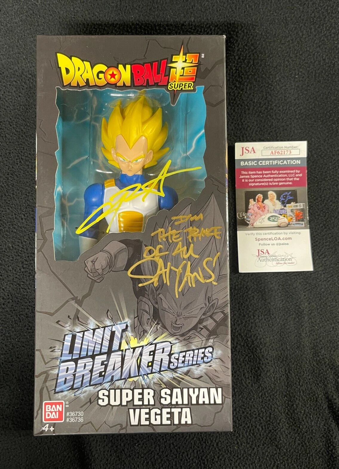 Chris Sabat Signed Inscribed Dragon Ball Z Limit Breaker Vegeta Figure JSA COA
