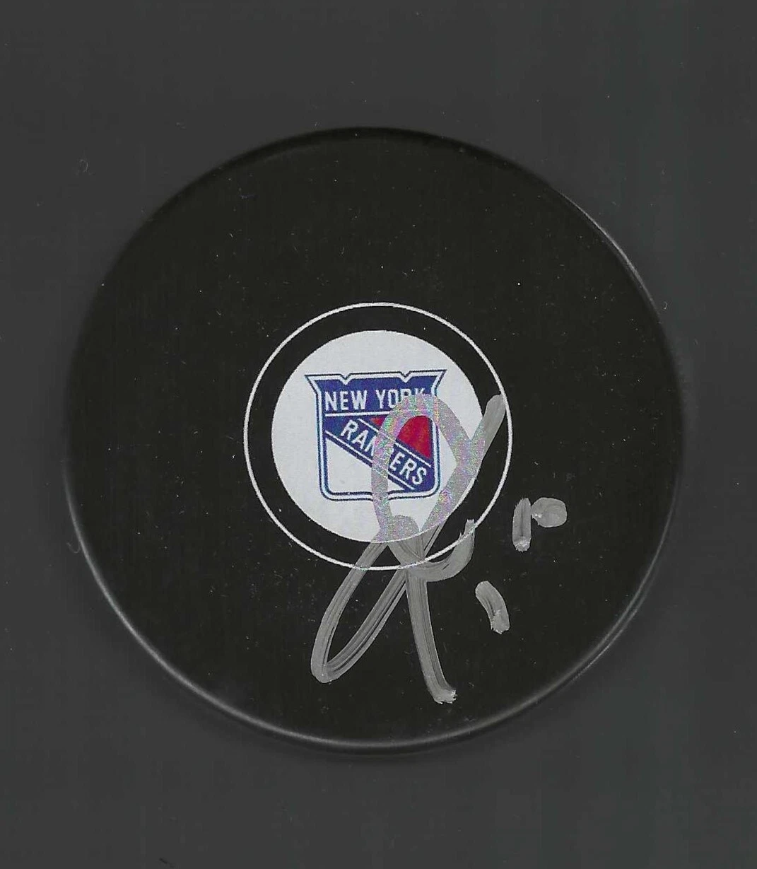 Todd Harvey Signed New York Rangers Puck
