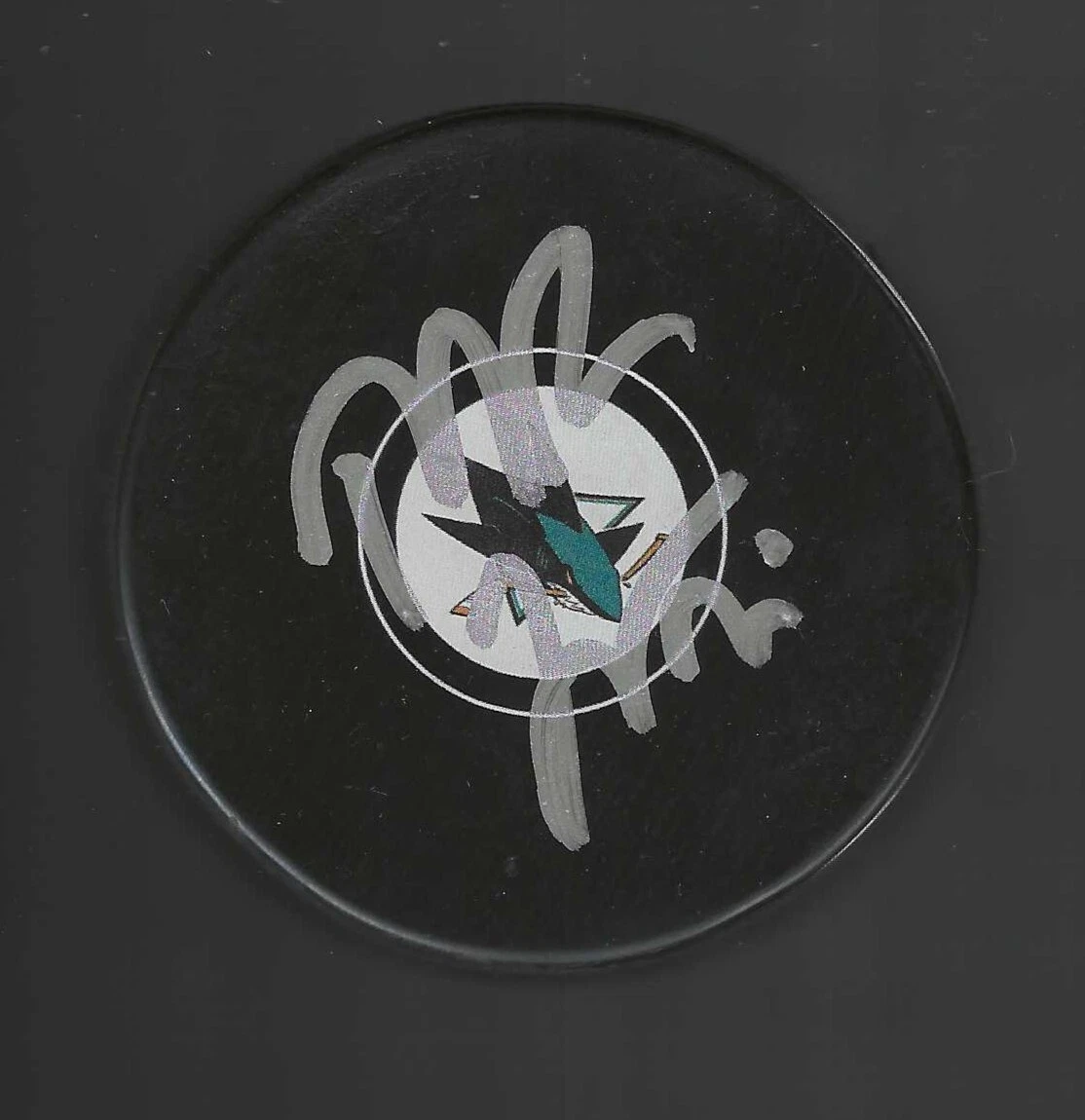 Mike Grier Signed San Jose Sharks Puck
