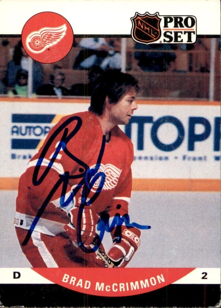 Brad McCrimmon Signed 1990/91 Pro Set Card #438 Detroit Red Wings

