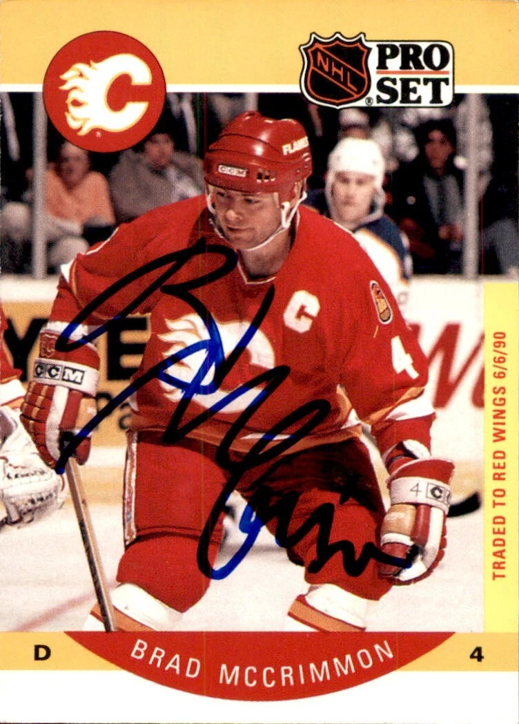 Brad McCrimmon Signed 1990/91 Pro Set Card #39 Calgary Flames
