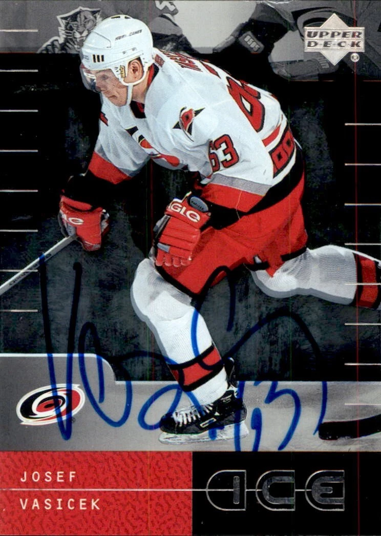 Jozef Vasicek Signed 2000/01 Upper Deck Ice Card #66 Carolina Hurricanes
