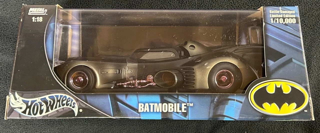 Hot Wheels Metal Collection 1/18 Scale Diecast Batmobile Battle Damaged NIB
