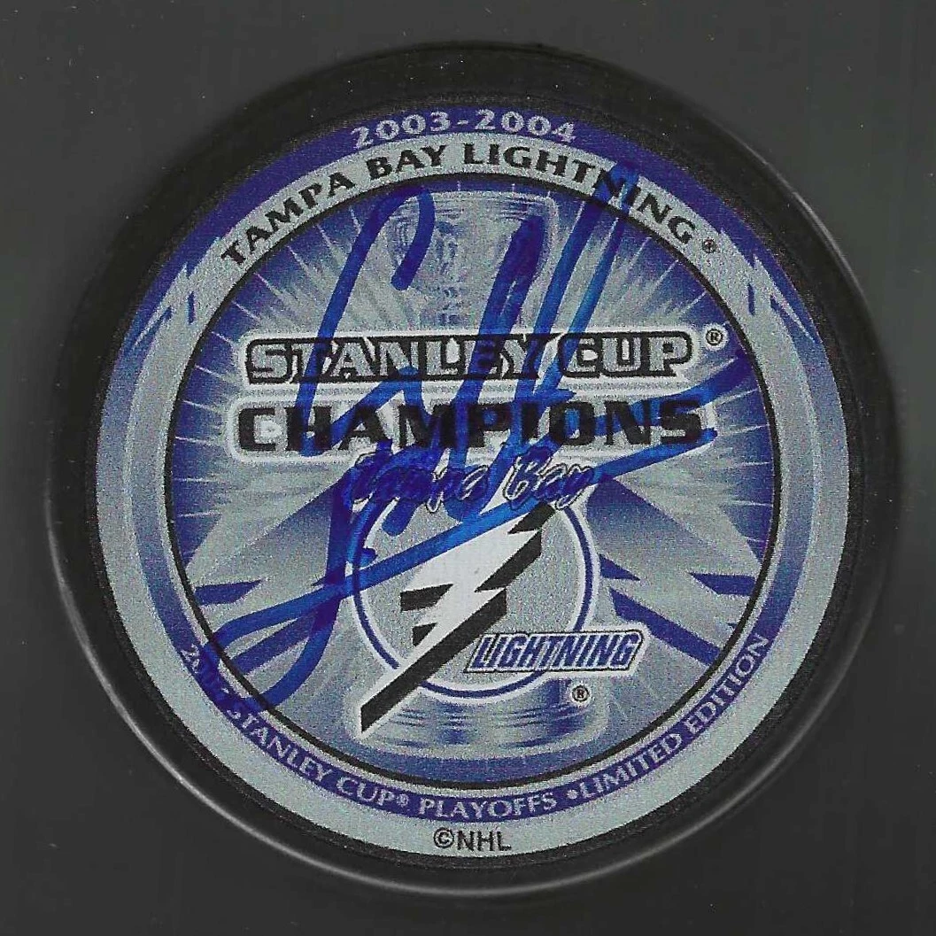 Cory Stillman Signed Tampa Bay Lightning 2004 Stanley Cup Champions Puck
