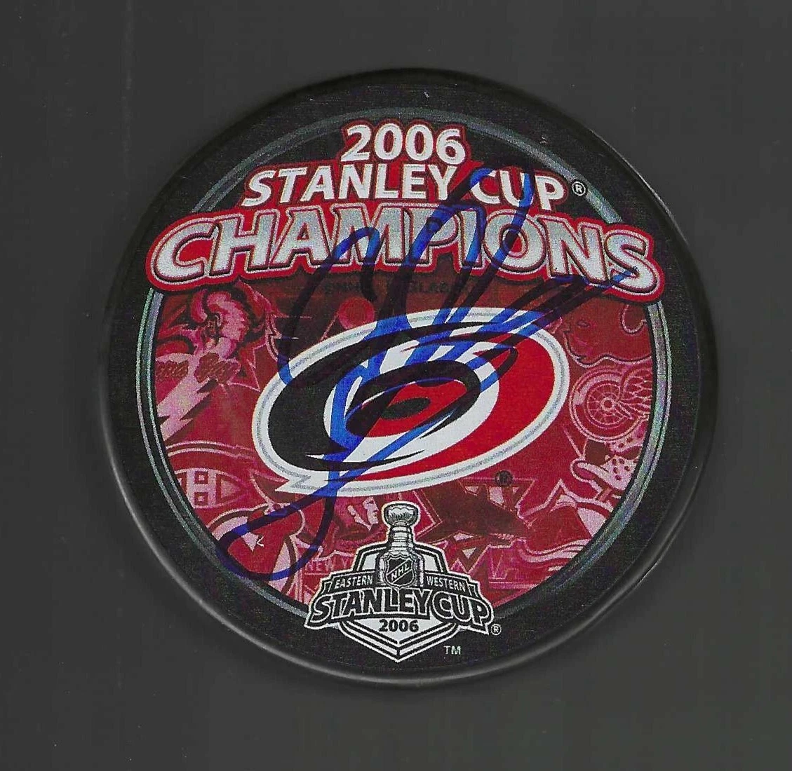 Cory Stillman Signed Carolina Hurricanes 2006 Stanley Cup Champions Puck
