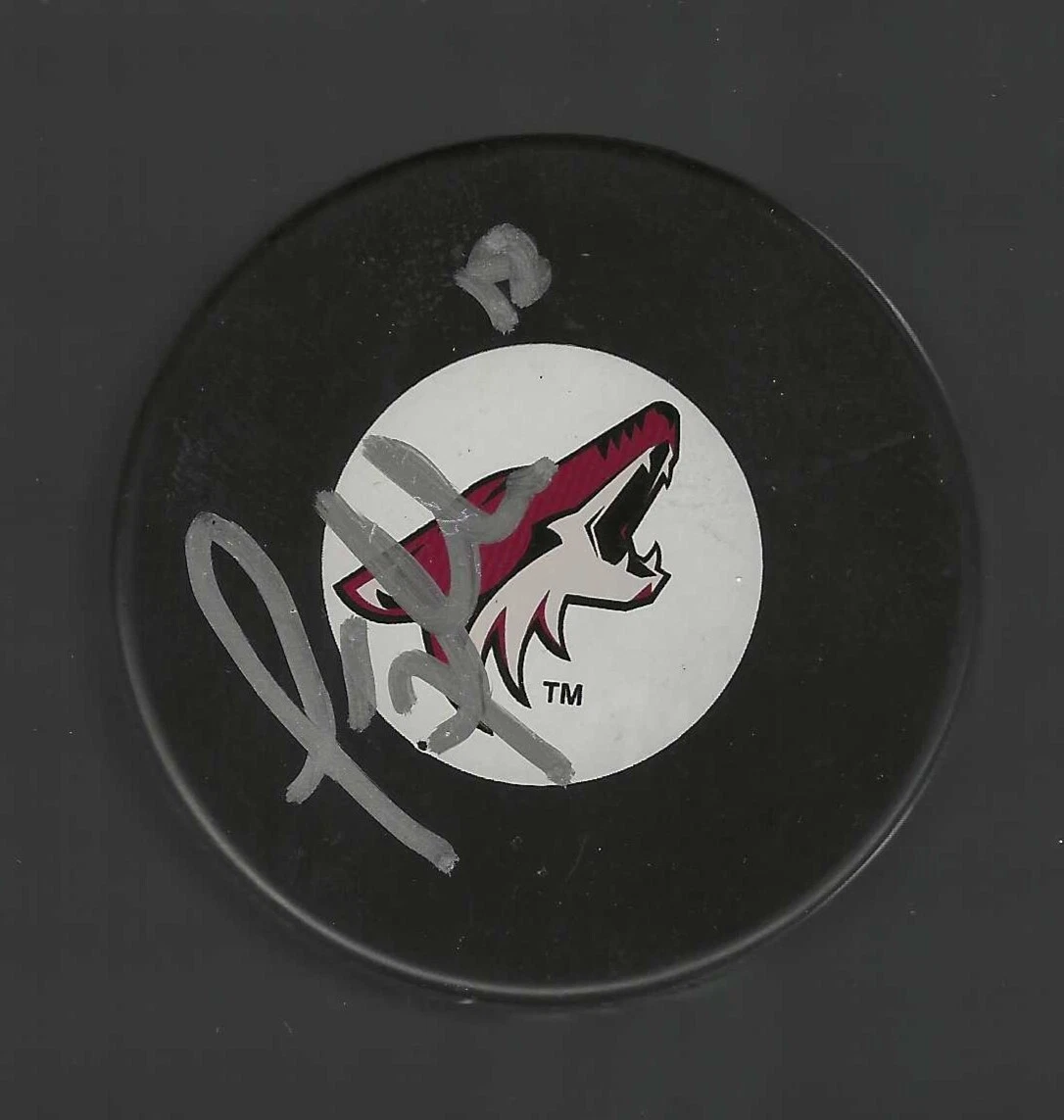 Tyson Nash Signed Arizona Coyotes Large Logo Puck Phoenix
