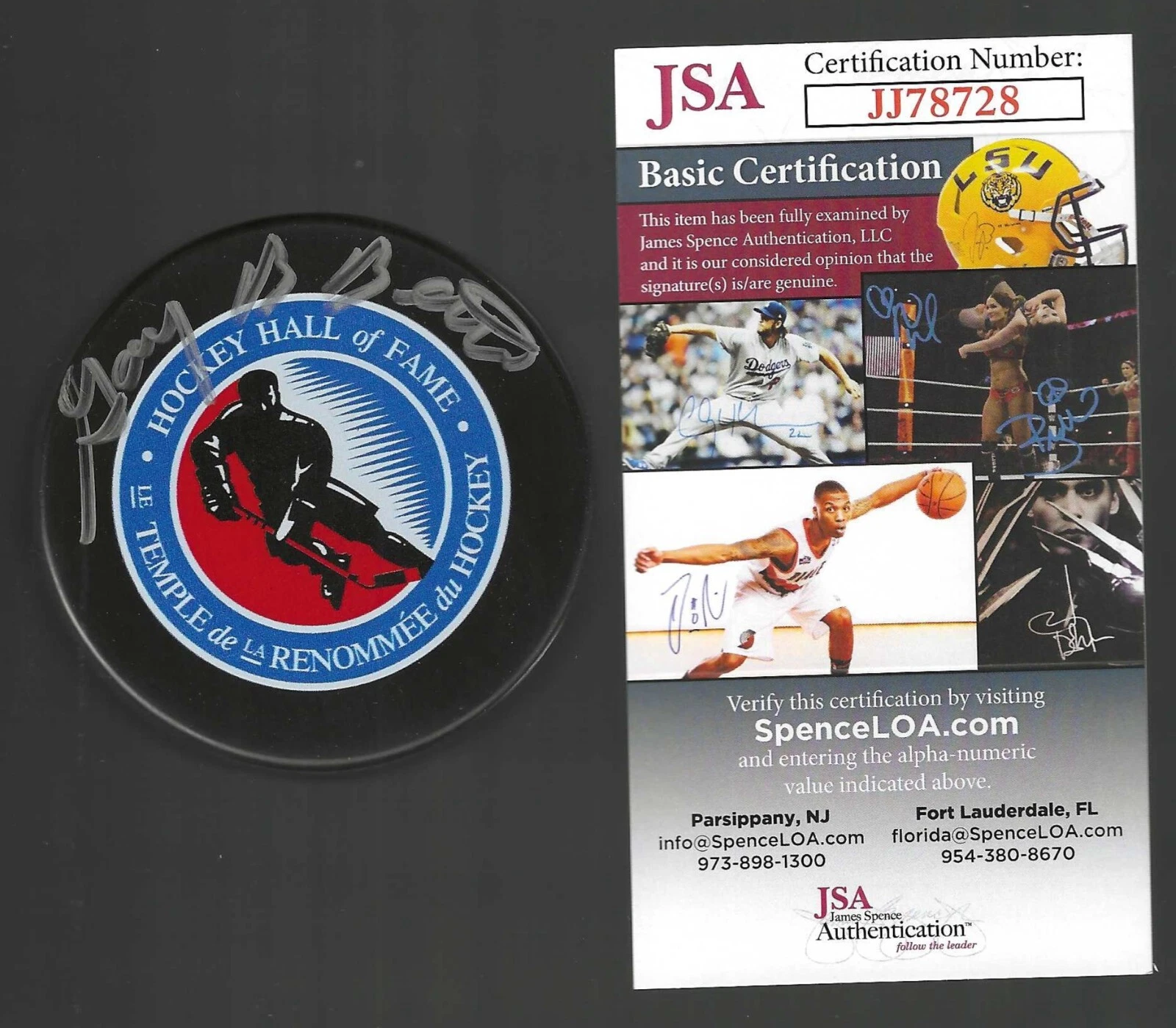 Gary B. Bettman Signed Hockey Hall of Fame Logo Puck JSA COA HOF
