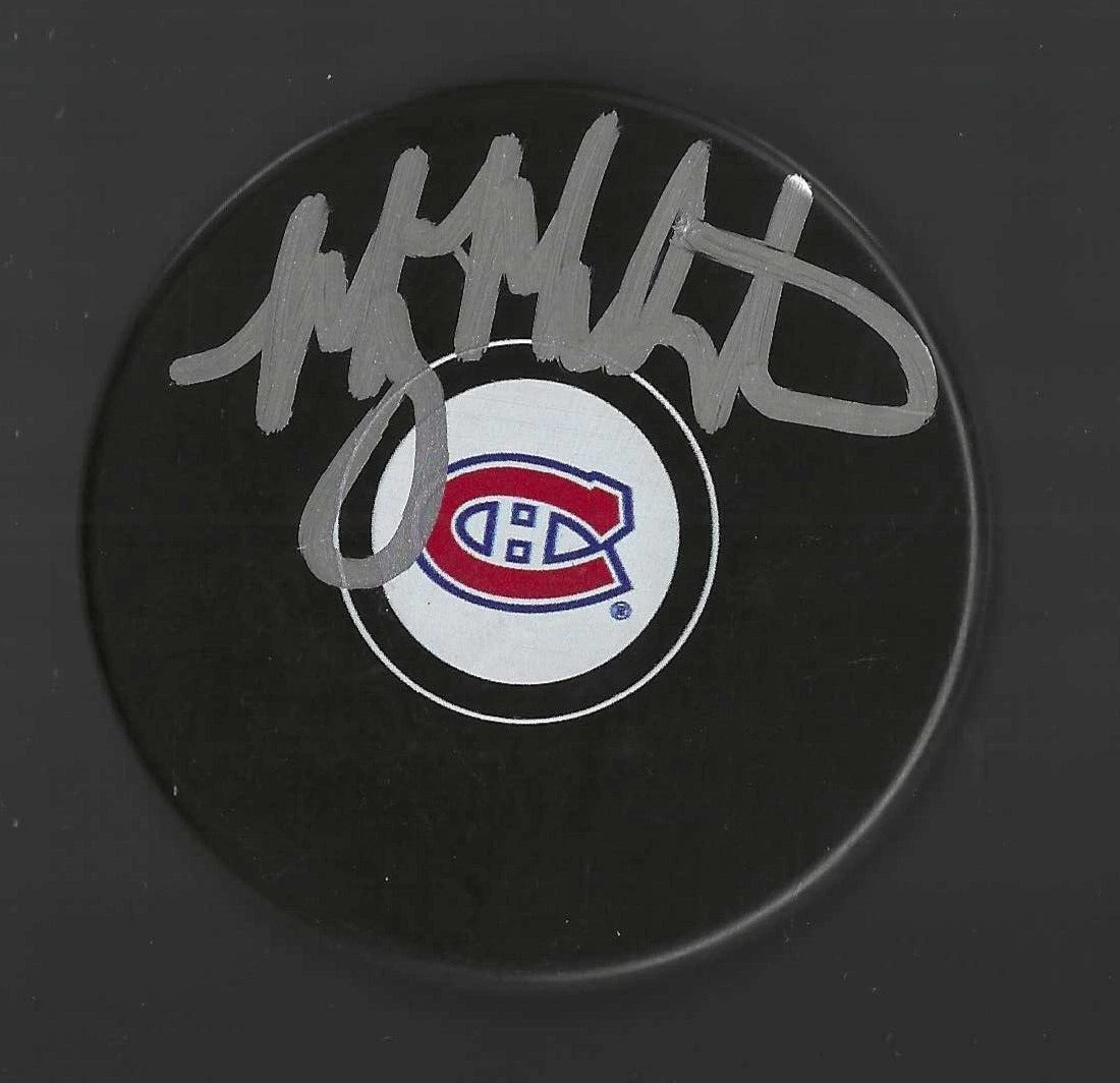 Manny Malhotra Signed Montreal Canadiens Puck
