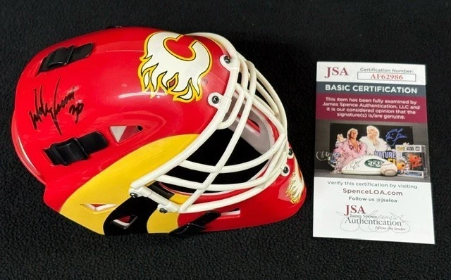 Mike Vernon Signed Calgary Flames Mini Goalie Mask JSA COA
