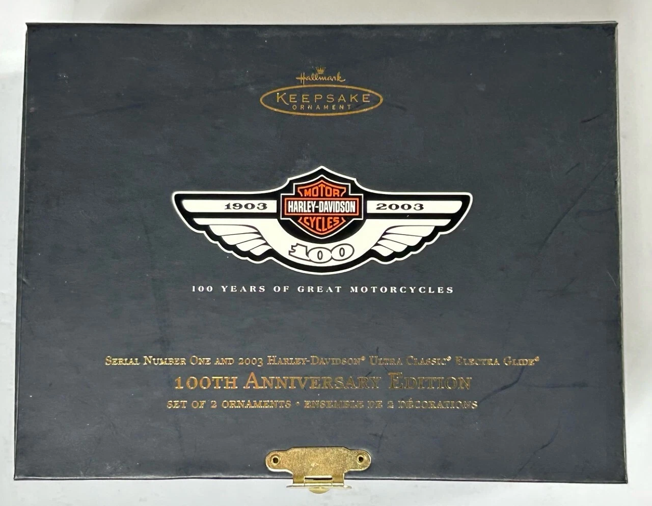 Harley-Davidson 100th Anniversary Edition Set Of 2 Keepsake Ornaments
