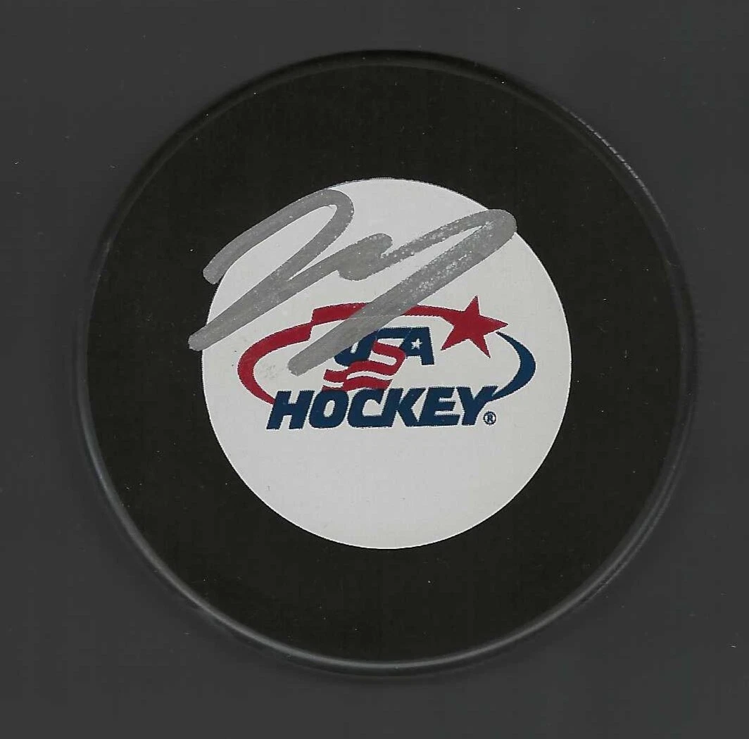 Jake Sanderson Signed USA Hockey Puck Ottawa Senators

