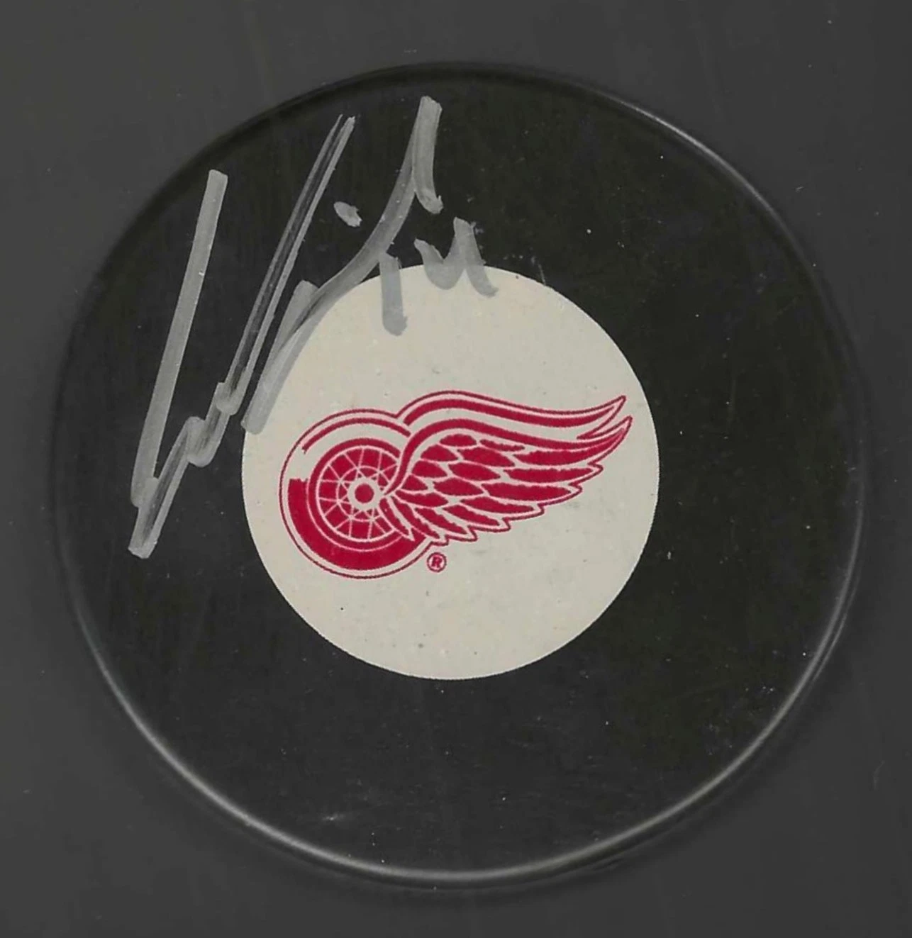 Gustav Nyquist Signed Detroit Red Wings Large Logo Puck

