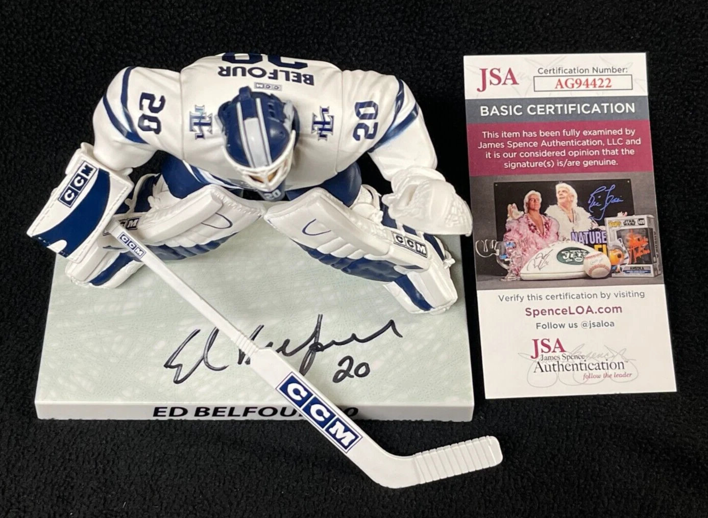 Ed Belfour Signed Toronto Maple Leafs Imports Dragon Limited Figure JSA COA
