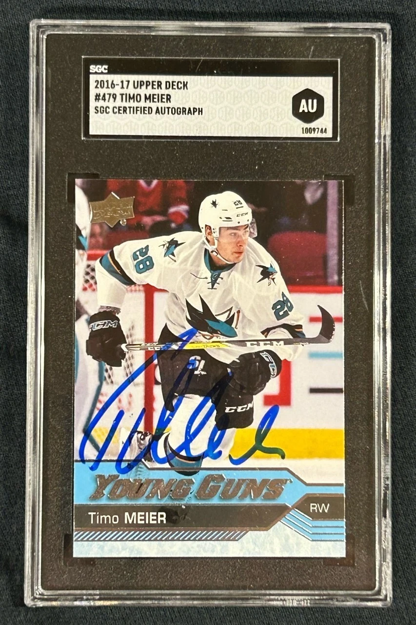 Timo Meier Signed 2016/17 Upper Deck Young Guns Rookie Card #479 SGC AU1009744
