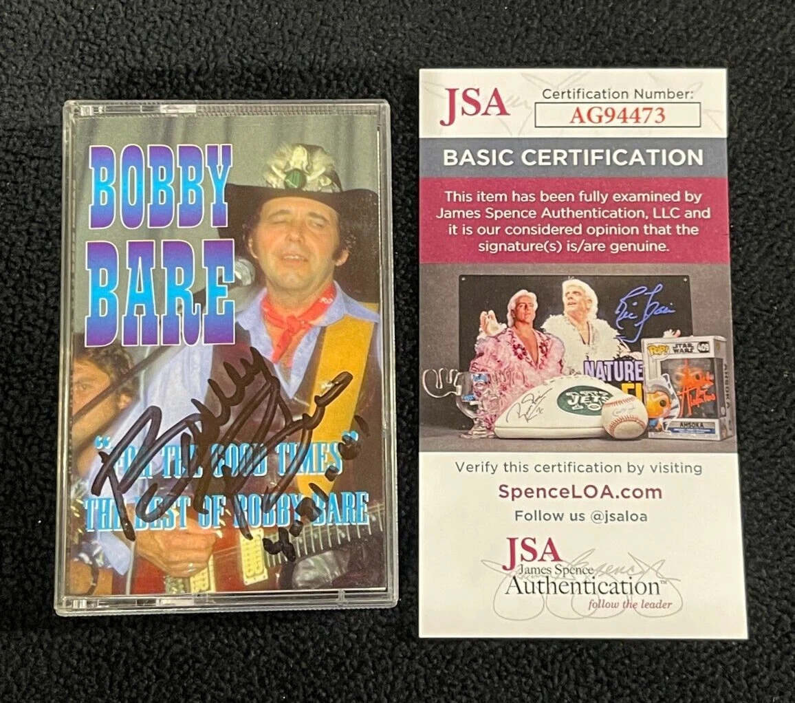 Bobby Bare Signed For The Good Times Best Of Cassette Tape Insert JSA COA
