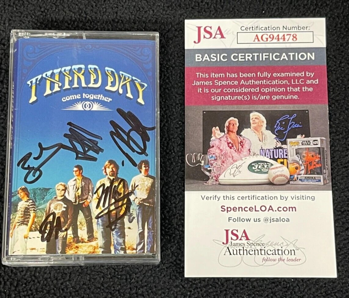 Third Day Come Together Cassette Tape Insert Signed By 5 JSA COA
