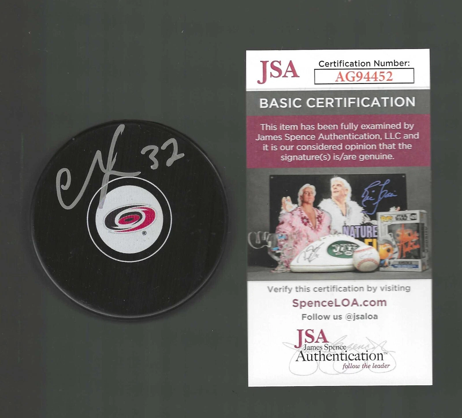 Andrei Svechnkikov Signed Carolina Hurricanes Puck JSA COA
