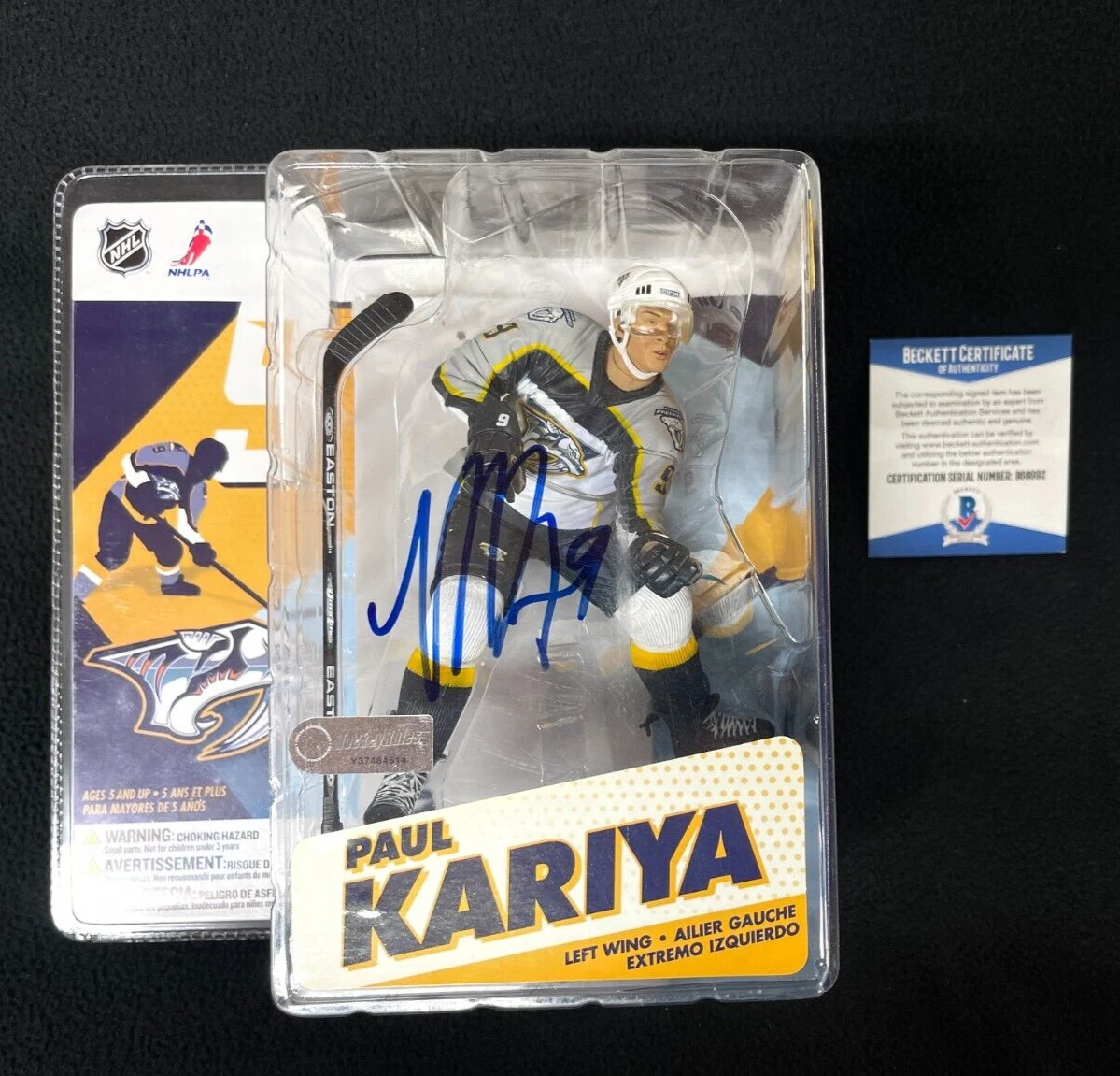 Paul Kariya Signed Nashville Predators McFarlane Action Figure Beckett COA
