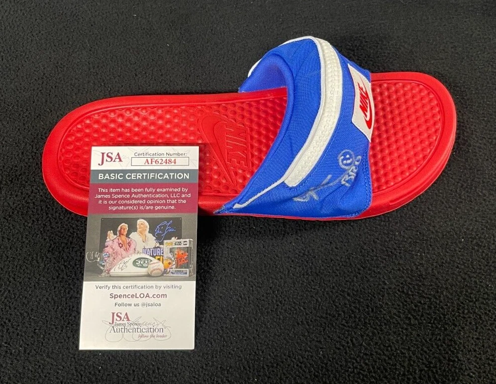 Matt Riddle Signed WWE Raw Pair Of Red Nike Fanny Pack Flip Flop JSA COA
