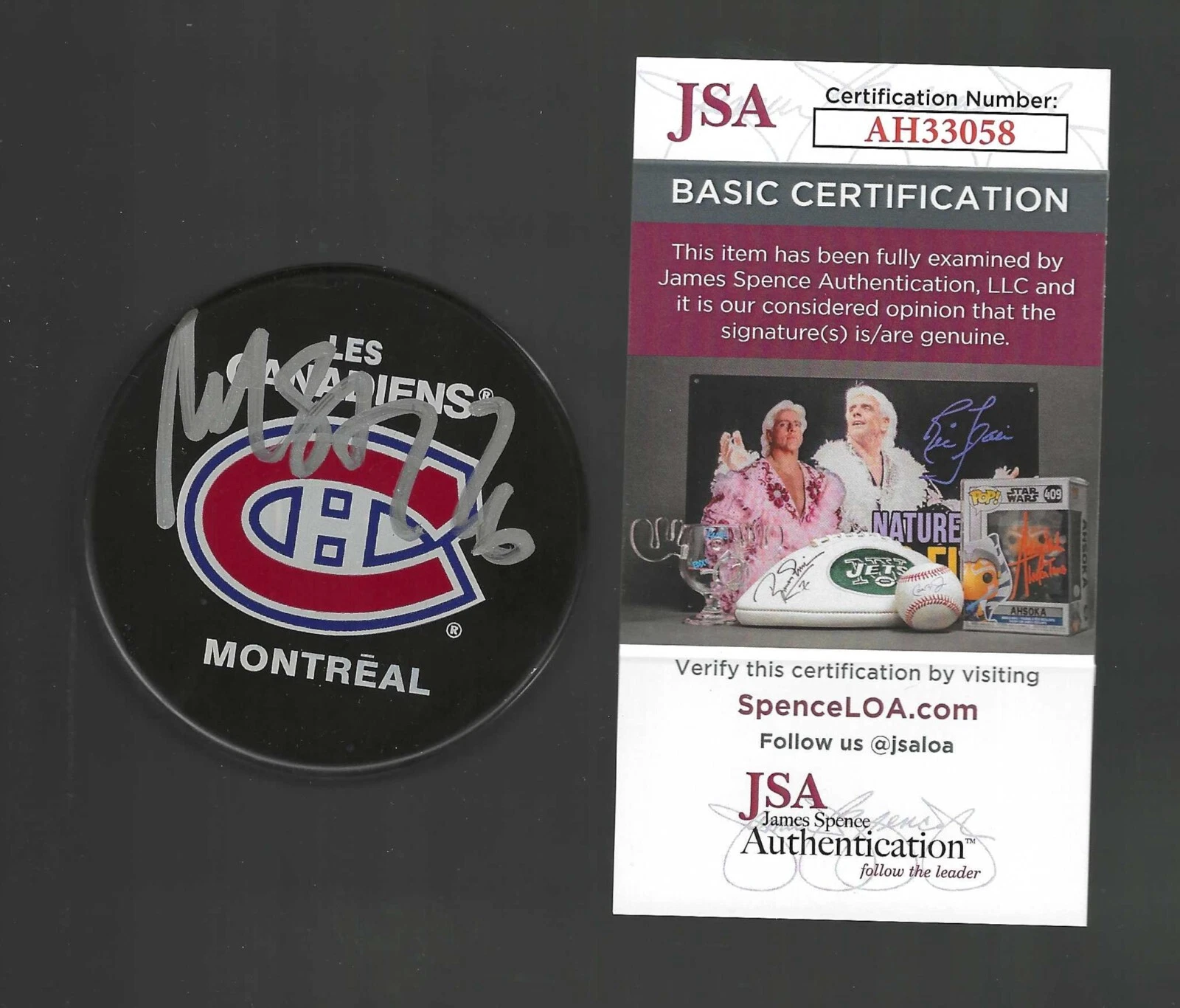 Martin St. Louis Signed Montreal Canadiens Souvenir Puck JSA COA
