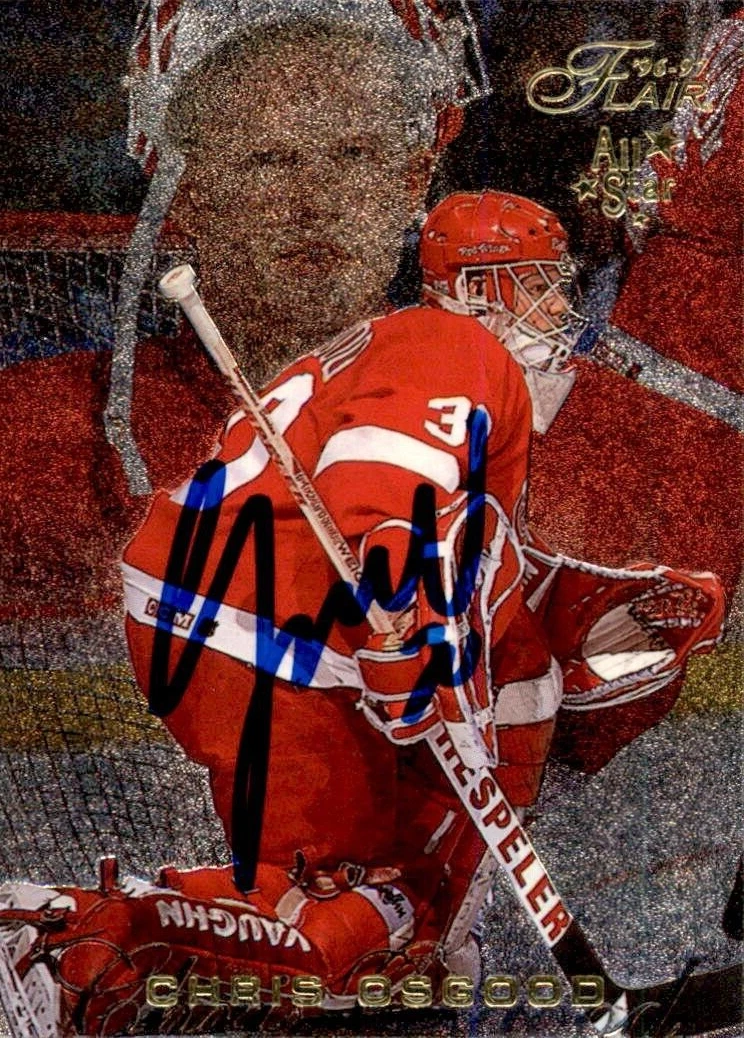 Chris Osgood Signed 1996/97 Flair Card #29 Detroit Red Wings
