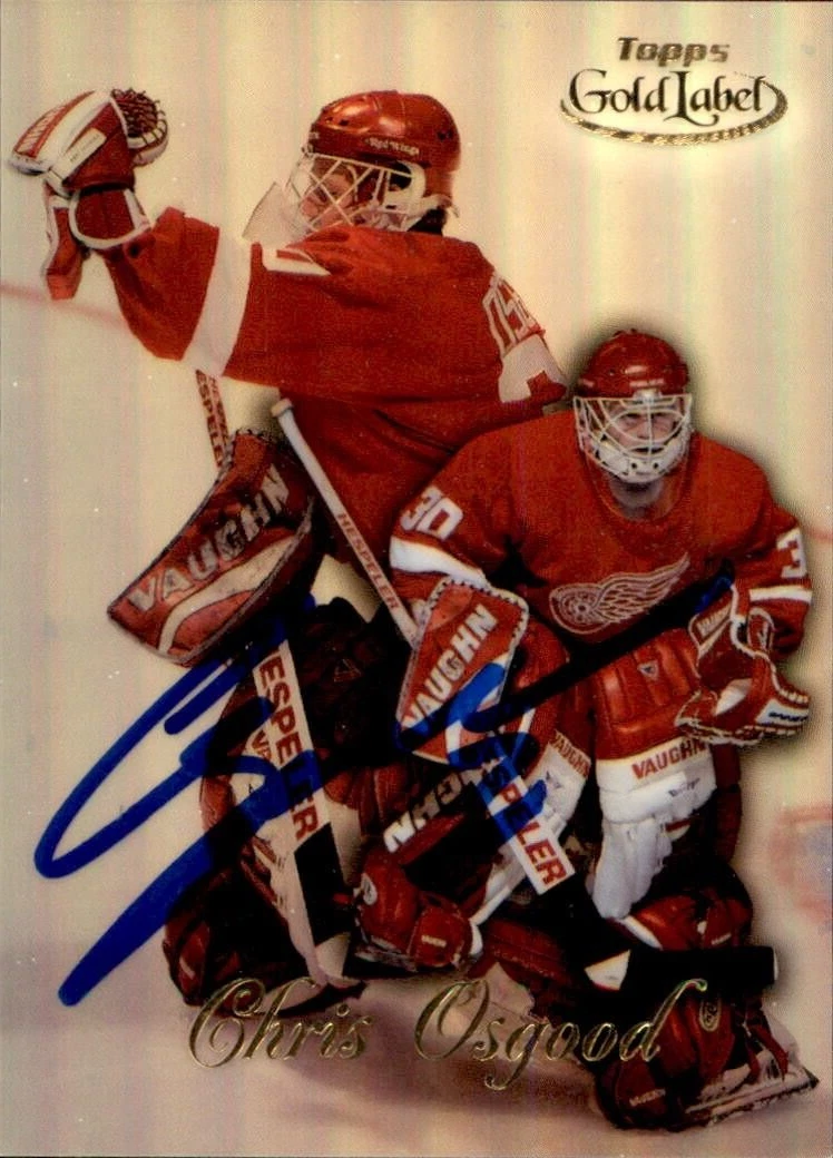 Chris Osgood Signed 1998/99 Topps Gold Label Card #79 Detroit Red Wings
